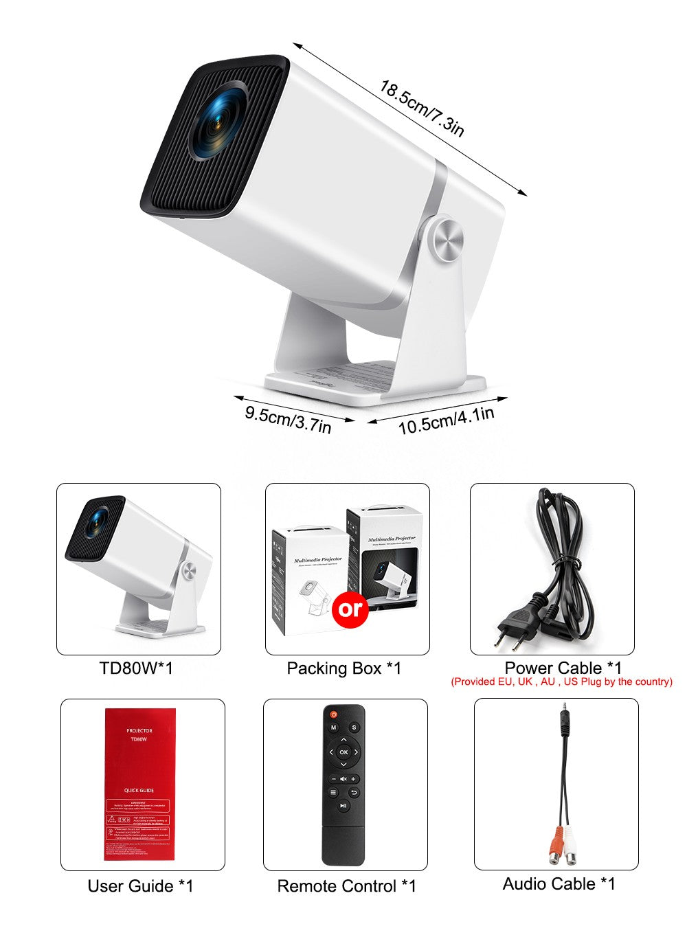 Mini Projetor Portátil 4K